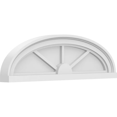 Elliptical 3 Spoke Architectural Grade PVC Pediment, 26W X 7-1/2H X 2P